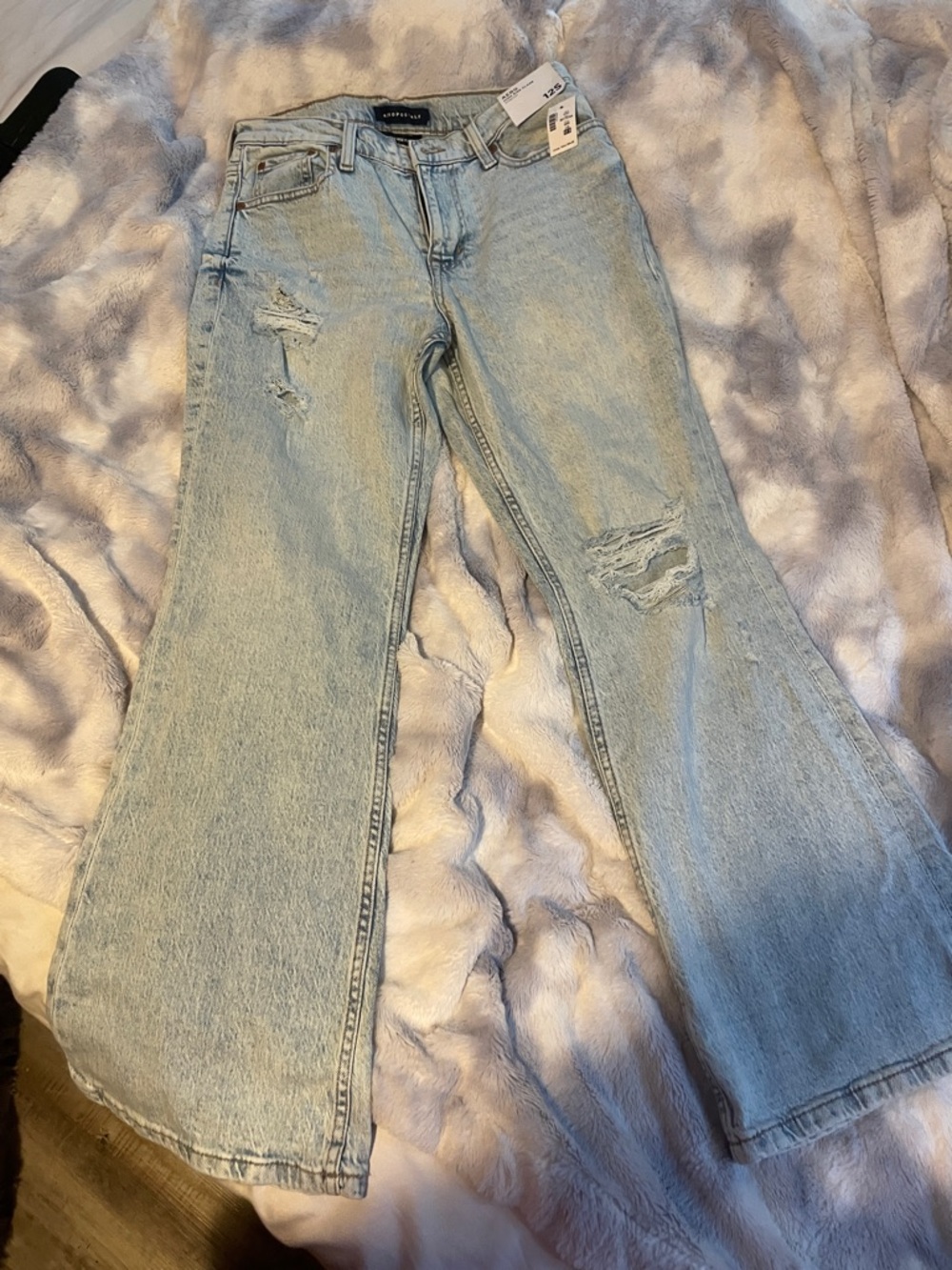 Aeropostale Light Wash Distressed Flare Jeans